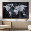 Black World Map Canvas Print – Detailed Map for Couples and by MyGreatCanvas | Canvas Wall Art Prints | Photo Prints & Wall Decor