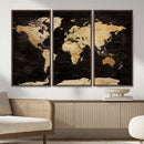 Extra Large World Map Canvas Print – Detailed Map Classic