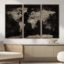 Detailed World Map Wall Art Print - Large Framed World Map