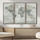 Neutral Vintage World Map Canvas Wall Art Print, Classic Map by MyGreatCanvas | Canvas Wall Art Prints | Photo Prints & Wall Decor
