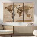 World Map Canvas Wall Art Print, Detailed Global Map Artwork by MyGreatCanvas | Canvas Wall Art Prints | Photo Prints & Wall Decor
