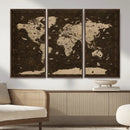 Colorful World Map Canvas Wall Art with Landmarks – Framed by MyGreatCanvas | Canvas Wall Art Prints | Photo Prints & Wall Decor