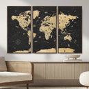 Vintage Blue and Brown World Map Canvas Wall Art – Framed by MyGreatCanvas | Canvas Wall Art Prints | Photo Prints & Wall Decor