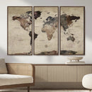 Neutral Watercolor World Map Canvas Wall Art – Framed Earth by MyGreatCanvas | Canvas Wall Art Prints | Photo Prints & Wall Decor