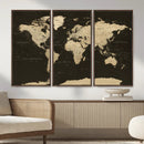 World Map Canvas Print – Framed World Map Wall Art for