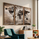 Black and White World Map Canvas Print – Framed Wall Art for