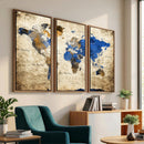 World Map Canvas Print – Colorful Abstract Travel Map,