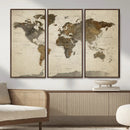 Vintage World Map Canvas Wall Art – Framed Travel Map for by MyGreatCanvas | Canvas Wall Art Prints | Photo Prints & Wall Decor