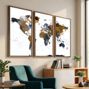 Colorful Watercolor World Map Canvas Wall Art – Framed