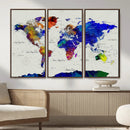 Vintage World Map Canvas Wall Art – Framed Travel Map with by MyGreatCanvas | Canvas Wall Art Prints | Photo Prints & Wall Decor