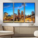 Boston Wall Art Canvas Print, Boston City Downtown Night by MyGreatCanvas | Canvas Wall Art Prints | Photo Prints & Wall Decor