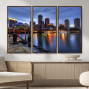 Boston Wall Art Canvas Print, Boston City Downtown Night by MyGreatCanvas | Canvas Wall Art Prints | Photo Prints & Wall Decor