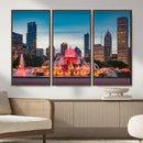 Chicago Wall Art Canvas Print - Chicago City Downtown Night by MyGreatCanvas | Canvas Wall Art Prints | Photo Prints & Wall Decor
