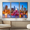 Chicago Wall Art Canvas Print, Chicago City Downtown Night by MyGreatCanvas | Canvas Wall Art Prints | Photo Prints & Wall Decor