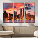 Chicago Wall Art Canvas Print - Chicago City Downtown Night by MyGreatCanvas | Canvas Wall Art Prints | Photo Prints & Wall Decor