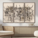 Abstract Cow Longhorn Wall Art Canvas Print for Cabin Decor by MyGreatCanvas | Canvas Wall Art Prints | Photo Prints & Wall Decor