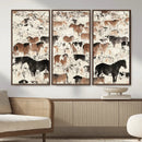 Wild Horses Wall Art Canvas Print - Abstract Farm Longhorn by MyGreatCanvas | Canvas Wall Art Prints | Photo Prints & Wall Decor