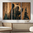 Rustic Bear Wall Art Canvas Print – Woodland Wildlife by MyGreatCanvas | Canvas Wall Art Prints | Photo Prints & Wall Decor