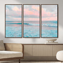 Ocean Wave Wall Art Canvas Print, Pastel Surf Seascape