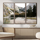 Lake Braies Alpine Landscape Wall Art Canvas Print, by MyGreatCanvas | Canvas Wall Art Prints | Photo Prints & Wall Decor