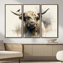 Abstract Highland Cow Wall Art Canvas Print, Rustic Farm by MyGreatCanvas | Canvas Wall Art Prints | Photo Prints & Wall Decor