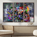 Graffiti Motorcycle Wall Art Canvas Print, Urban Street Art by MyGreatCanvas | Canvas Wall Art Prints | Photo Prints & Wall Decor