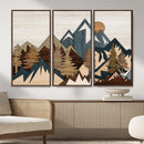 Wood Style Mountain Wall Art Canvas Print, Layered Wood by MyGreatCanvas | Canvas Wall Art Prints | Photo Prints & Wall Decor