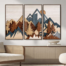 Layered Wooden Mountain Wall Art Canvas Print, Modern Rustic by MyGreatCanvas | Canvas Wall Art Prints | Photo Prints & Wall Decor