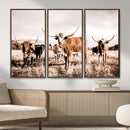 Texas Longhorn Cattle Wall Art Canvas Print, Sepia Western by MyGreatCanvas | Canvas Wall Art Prints | Photo Prints & Wall Decor