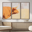 Minimal Longhorn Bull Wall Art Canvas Print, Neutral Western by MyGreatCanvas | Canvas Wall Art Prints | Photo Prints & Wall Decor