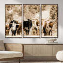 Western Longhorn Herd Wall Art Canvas Print, Sepia Texas by MyGreatCanvas | Canvas Wall Art Prints | Photo Prints & Wall Decor