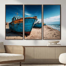 Coastal Fishing Boats Wall Art Canvas Print, Sunset Beach by MyGreatCanvas | Canvas Wall Art Prints | Photo Prints & Wall Decor