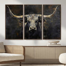 Rustic Longhorn Bull Wall Art Canvas Print – Vintage Western by MyGreatCanvas | Canvas Wall Art Prints | Photo Prints & Wall Decor