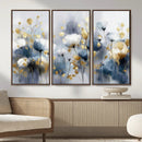 Large Abstract Flowers Wall Art Canvas Print – Gold and Blue by MyGreatCanvas | Canvas Wall Art Prints | Photo Prints & Wall Decor