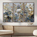 Abstract Floral Wall Art Canvas Print – Gold and Blue by MyGreatCanvas | Canvas Wall Art Prints | Photo Prints & Wall Decor