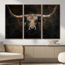 Vintage Longhorn Bull Wall Art Canvas Print – Rustic Western by MyGreatCanvas | Canvas Wall Art Prints | Photo Prints & Wall Decor