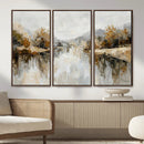 Neutral Abstract Lake Landscape Wall Art Canvas Print by MyGreatCanvas | Canvas Wall Art Prints | Photo Prints & Wall Decor