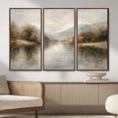Neutral Abstract River Landscape Wall Art Canvas Print by MyGreatCanvas | Canvas Wall Art Prints | Photo Prints & Wall Decor