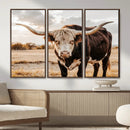 Texas Longhorn Bull Rustic Wall Art Canvas Print, Western by MyGreatCanvas | Canvas Wall Art Prints | Photo Prints & Wall Decor
