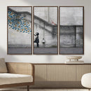Banksy Girl with Butterflies Street Art Wall Art Canvas by MyGreatCanvas | Canvas Wall Art Prints | Photo Prints & Wall Decor