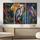Colorful Heron Wall Art Canvas Print Tropical Bird Abstract by MyGreatCanvas | Canvas Wall Art Prints | Photo Prints & Wall Decor