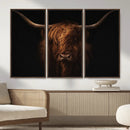 Highland Cow Wall Art Canvas Print – Moody Dark Rustic by MyGreatCanvas | Canvas Wall Art Prints | Photo Prints & Wall Decor