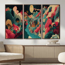 Colorful Japanese Landscape Print: Maximalist Panoramic Wall by MyGreatCanvas | Canvas Wall Art Prints | Photo Prints & Wall Decor