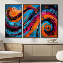 Geometric Abstract Wall Art Canvas Print, Orange Blue by MyGreatCanvas | Canvas Wall Art Prints | Photo Prints & Wall Decor