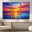 Colorful Knife Ocean Sunset Canvas — Orange Pink Teal by MyGreatCanvas | Canvas Wall Art Prints | Photo Prints & Wall Decor