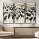 Longhorn Cattle Canvas Wall Art, Black White Stampede Ink by MyGreatCanvas | Canvas Wall Art Prints | Photo Prints & Wall Decor
