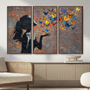 Urban Banksy Butterfly Girl Wall Art Canvas Print, Framed by MyGreatCanvas | Canvas Wall Art Prints | Photo Prints & Wall Decor