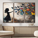 Banksy Butterfly Girl Wall Art Canvas Print, Framed Street by MyGreatCanvas | Canvas Wall Art Prints | Photo Prints & Wall Decor