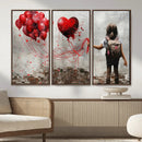 Girl Graffiti Wall Art Canvas Print, Red Balloon Heart by MyGreatCanvas | Canvas Wall Art Prints | Photo Prints & Wall Decor