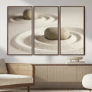 Zen Garden Stone Sand Canvas | Japanese Rock Garden Wall Art by MyGreatCanvas | Canvas Wall Art Prints | Photo Prints & Wall Decor